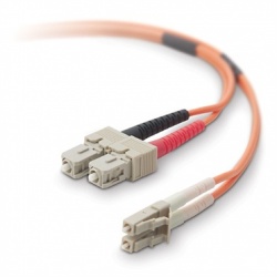 Belkin Cable Fibra Óptica Multimodo OFC LC Macho - SC Macho, 62.5/125µm, 2 Metros, Naranja 