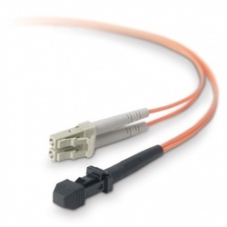 Belkin Cable Fibra Óptica Multimodo OFC LC Macho - MT-RJ Macho, 62.5/125µm, 3 Metros, Naranja 