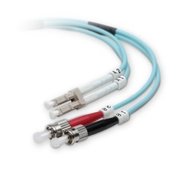 Belkin Cable Fibra Óptica Multimodo OM3 2x LC Macho - 2x ST Macho, 50/125µm, 2 Metros, Azul 