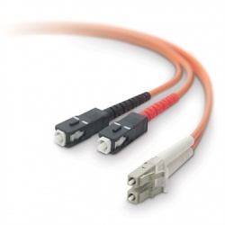 Belkin Cable Fibra Óptica Multimodo OFC LC Macho - SC Macho, 50/125µm, 5 Metros, Naranja 