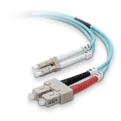 Belkin Cable Fibra Óptica Multimodo OM3 2x LC Macho - 2x SC Macho, 50/125µm, 10 Metros, Azul 