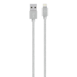 Belkin Cable Trenzado Lightning Macho - USB A Macho, 1.2 Metros, Gris 