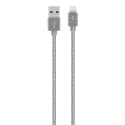 Belkin Cable Trenzado Lightning Macho - USB A Macho, 1.2 Metros, Plata 