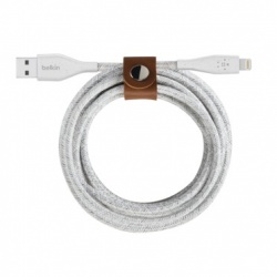 Belkin Cable de Carga Certificado BOOST↑CHARGE USB A Macho - Lightning Macho, 3 Metros, Blanco, para iPhone/iPad + Correa 