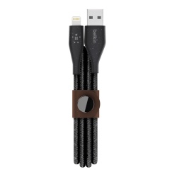 Belkin Cable de Carga Certificado MFi DuraTek Lightning Macho - USB A Macho, 1.2 Metros, Negro, para iPhone XS Max/XS/XR/X/8/7 