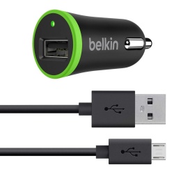 Belkin Universal Cargador para Auto + Cable Micro USB, 10W, 2.1A, Negro 