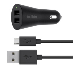 Belkin Cargador para Auto BOOST↑UP, 24W, 2x USB 2.0, Negro 