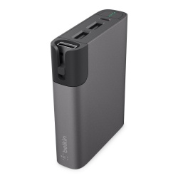 Cargador Portátil Belkin Power Bank Power RockStar, 6600mAh, Negro/Gris 