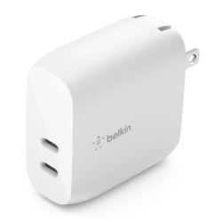 Belkin Cargador de Pared Dual WCB006DQWH, 40W, 2x USB-C, Blanco 