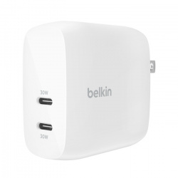 Belkin Cargador de Pared BoostCharge Pro, 60W, 2x USB-C, Blanco 