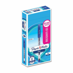 Berol Bolígrafo de Gel Paper mate, Punto Fino 0.5mm, Azul, 6 Piezas 