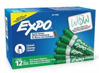 Berol Marcador para Pizarrón Expo, Verde, 12 Piezas 