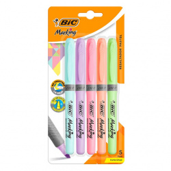 BIC Marca Textos Marking, Varios Colores, 5 Piezas 