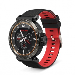 Binden Smartwatch AT1, Touch, Bluetooth 5.0, Android/iOS, Negro/Rojo - Resistente al Agua 
