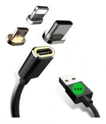 Binden Cable USB-A Macho - USB-C/Micro-USB B/Lightning Macho, 1.5 Metros, Negro 