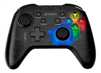 Binden Gamepad T4 Pro para PC/Nintendo Switch, Alámbrico, USB/Bluetooth, Negro 