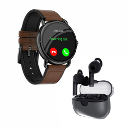 Binden Smartwatch ERA One, Touch, Bluetooth 5.0, Android/iOS, Café - Incluye Audífonos One Pods Negro 