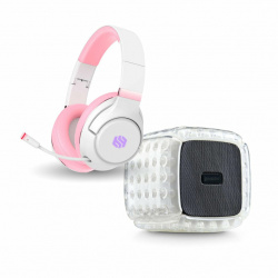 Bindem Bocina Portátil Air SPKR, Bluetooth, Inalámbrico, LED Blanco - Incluye Audífonos Dark Candy 