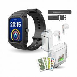 Binden Smartwatch ERA XTream X1, Touch, Bluetooth 5.0, Android/iOS, Negro - Incluye Audífonos Blanco 