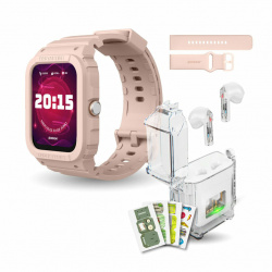 Binden Smartwatch ERA XTream X1, Touch, Bluetooth 5.0, Android/iOS, Rosa - Incluye Audífonos Blanco 