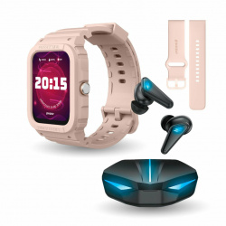 Binden Smartwatch ERA XTream X1, Touch, Bluetooth 5.0, Android/iOS, Rosa - Incluye Audífonos Dark Manta 