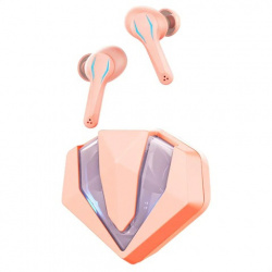 Binden Audífonos Intrauriculares Gamer con Micrófono Dark Gemgame, Inalámbrico, Bluetooth, USB-C, Rosa 