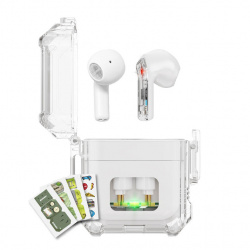 Binden Audífonos Intrauriculares con Micrófono DARK Booster, Inalámbrico, Bluetooth, USB-C, Blanco 