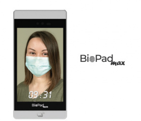 BioPad Control de Acceso Facial BioPad Max, 100.000 Usuarios/Rostros/Tarjetas, RS-232/USB/RJ-45/WiFi — incluye Licencia Cet.Net Light 