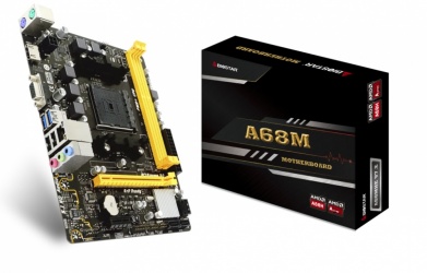 Tarjeta Madre Biostar ATX A68MHE, S-FM2+, AMD A68H, 32GB DDR3 para AMD 