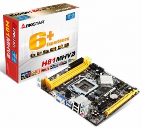 Tarjeta Madre Biostar micro ATX H81MHV3, S-1150, Intel H81, HDMI, 16GB DDR3 