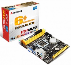 Tarjeta Madre Biostar micro ATX H81MLV3, S-1150, Intel H81, 16GB DDR3, para Intel 