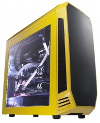 Gabinete BitFenix Aegis Core con Ventana, Midi-Tower, ATX/micro-ATX/mini-ITX, USB 3.0, sin Fuente, Negro/Amarillo 