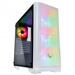 Gabinete BitFenix Nova Mesh TG 4ARGB con Ventana RGB, Tower, ATX/EATX/Micro ATX/Mini-ITX, USB 3.2, sin Fuente, Blanco 