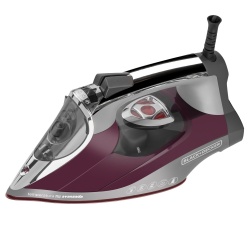 Black & Decker Plancha de Vapor, Suela Antiadherente, 1200W, Reservorio de Agua, Morado/Gris 