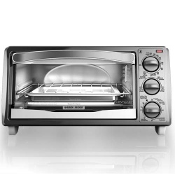 Black & Decker Horno Eléctrico Even Toast TO1313SWD, 1500W, 4 Rebanadas, Acero inoxidable/Blanco 