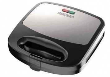Black & Decker Sandwichera WM2000S, 3 en 1, Negro/Plata 