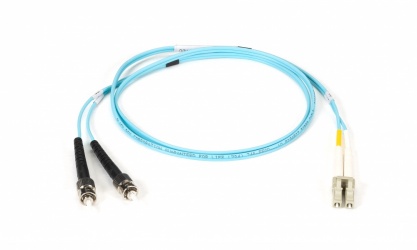 Black Box Cable Fibra Óptica OM3 ST Macho - LC Macho, 1 Metro, Azul 
