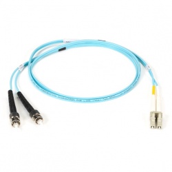 Black Box Cable Fibra Óptica OM3 ST Macho - LC Macho, 2 Metros, Azul 