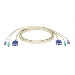 Black Box Cable KVM EHN70023-0009, VGA/PS/2 Macho - VGA/PS/2 Macho, 2.7 Metros, Blanco 