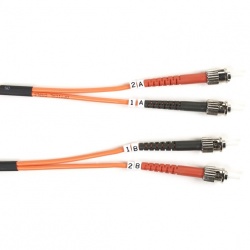 Black Box Cable Fibra Óptica  OFC ST Macho - ST Macho, 2 Metros, Naranja 