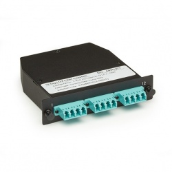 Black Box Módulo de 6 Adaptadores de Fibra Óptica, LC Dúplex, Negro/Aqua 