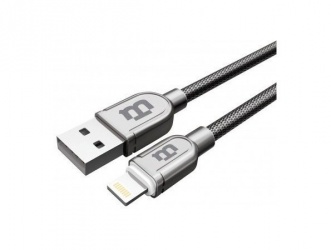 Blackpcs Cable de Carga Excelence Lightning Macho - USB A Macho, 1 Metro, Plata, para iPod/iPhone/iPad/Android 