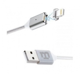Blackpcs Cable de Carga Lightning Macho Magnético - USB A Macho, 1 Metro, Plata, para iPod/iPhone/iPad 