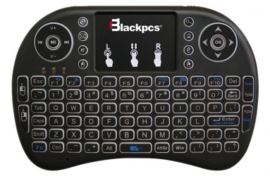 Blackpcs Mini Teclado Air Mouse, IR Inalámbrico, USB, Negro 