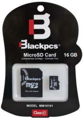 Memoria Flash Blackpcs MM10101, 16GB MicroSD Clase 10, con Adaptador 