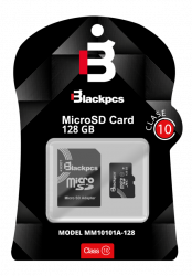 Memoria Flash Blackpcs MM10101A-128, 128GB MicroSD Clase 10, con Adaptador 