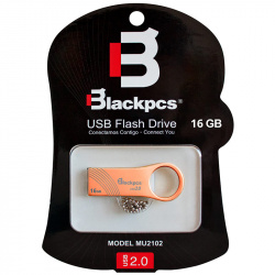 Memoria USB Blackpcs MU2102, 16GB, USB 2.0, Lectura 12MB/s, Escritura 4MB/s, Cobre 