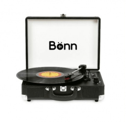 Bonn TE-001 Tornamesa, Bluetooth, Negro 