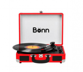 Bonn TE-001 Tornamesa, Bluetooth, Rojo 