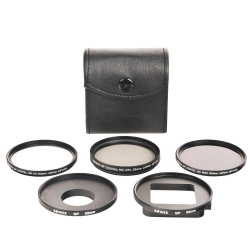 Bower Kit Filtro para Cámara Ultravioleta Polarizado, 5 Filtros, Negro, para GoPro - incluye Estuche 